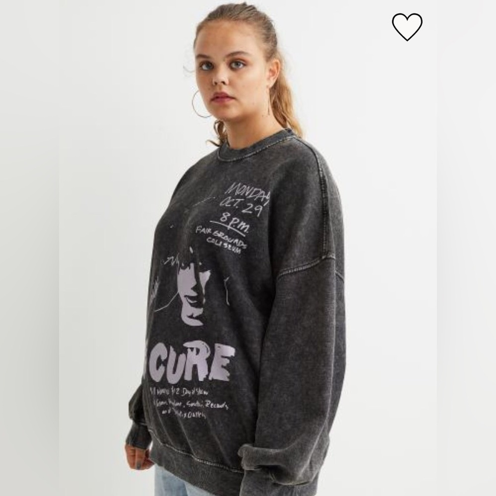 H&M The Cure Oversized Sweatshirt - Dark Gray